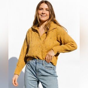 Pink Rose Boutique Brand Mustard Long Sleeve Knit Sweater, Casual, Weekend, XL